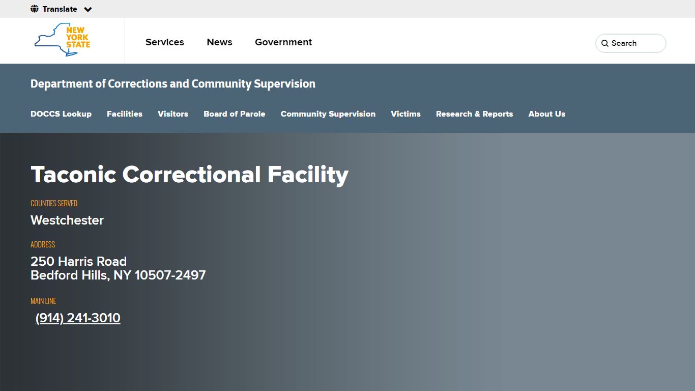 Taconic Correctional Facility - NYS Department of Corrections and ...
